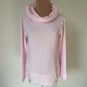Sail to Sable STS Baby Pink Cotton Blend Cowl Neck Zipper Accent Sweater Size XS